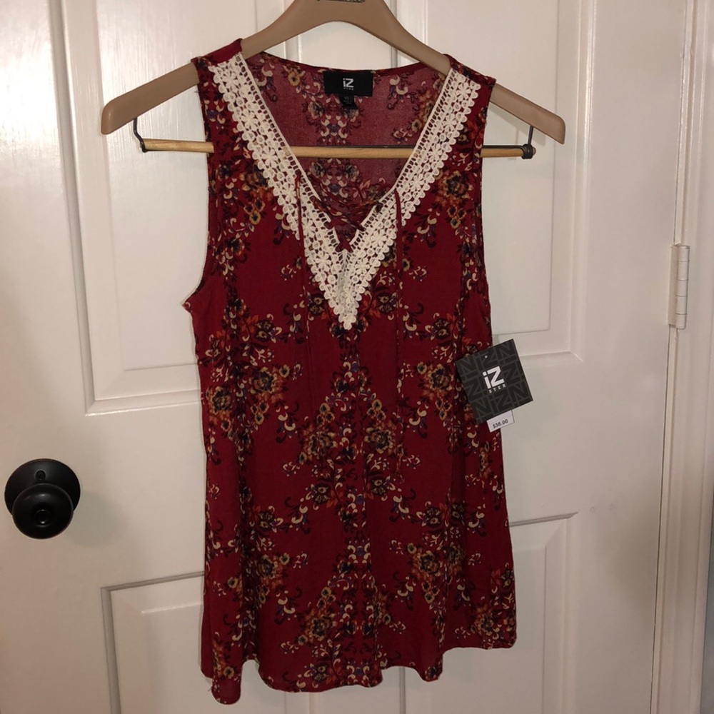 Red Floral Blouse
